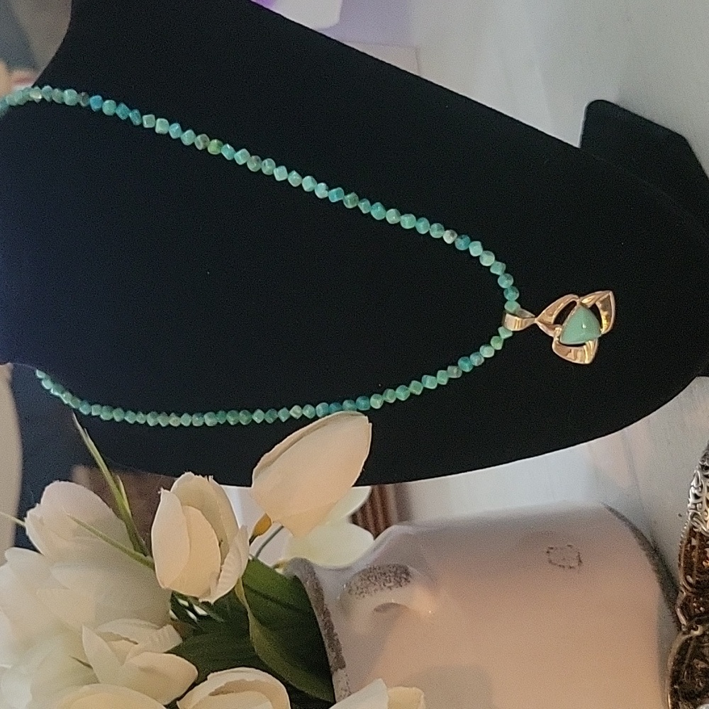 Estate 925 Sterling turquoise necklace plus pendant...